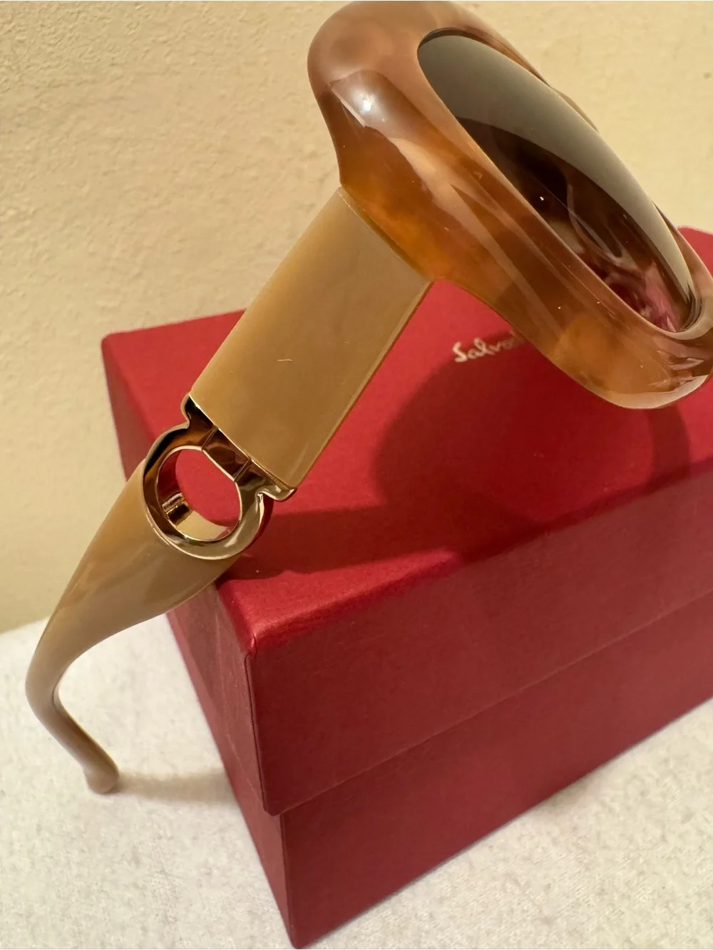 NWT Salvatore Ferragamo SF728S Rose Marble Sunglasses Full Set Made in Italy